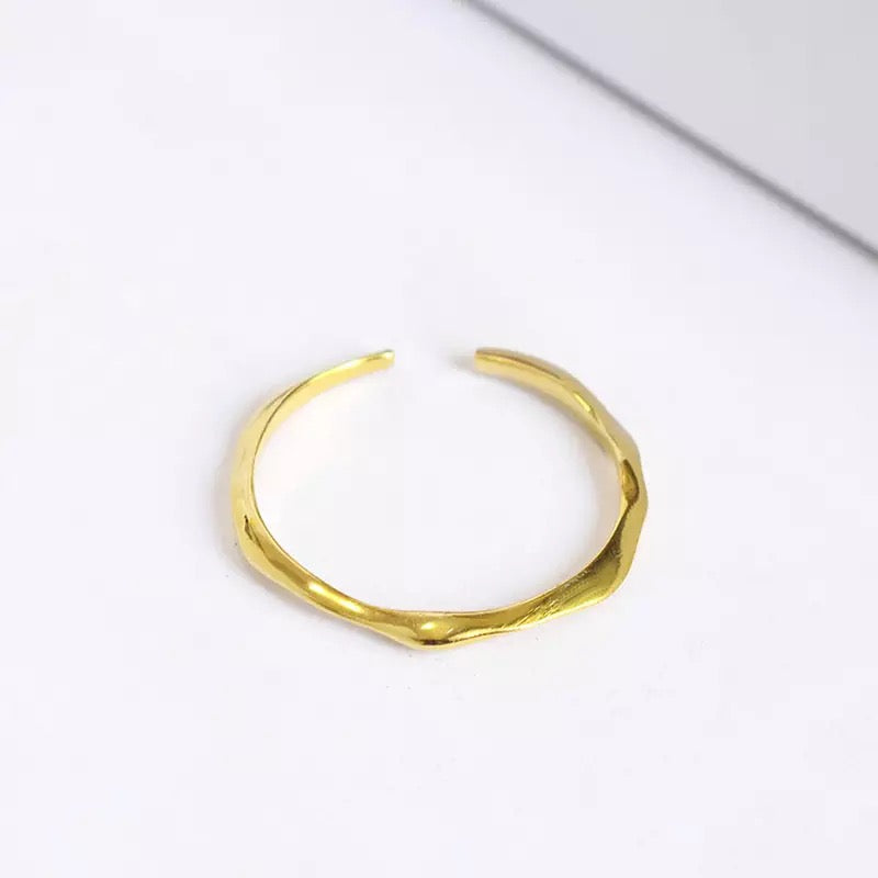 18k Gold Plated Ring - Adjustable | Boho & Mala