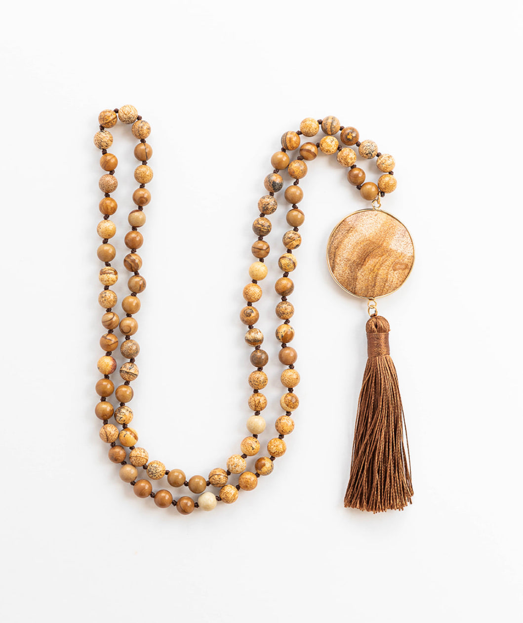Tassel Necklaces - Tribal Desert Jasper Stone | Boho & Mala