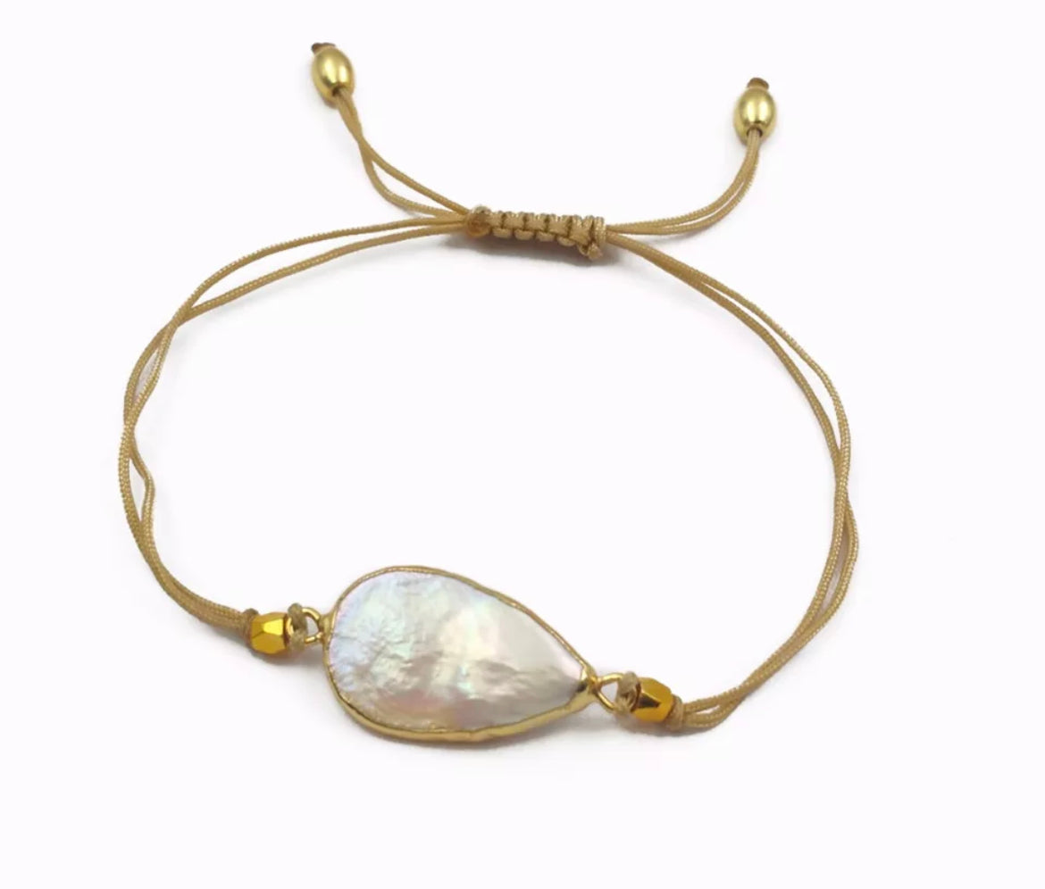 
                  
                    Freshwater Pearl Adjustable Bracelet | Boho & Mala
                  
                