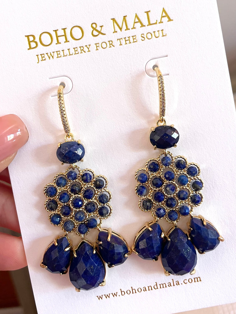 
                  
                    Boho & Mala Blue Tassel Stone Drop Earrings
                  
                