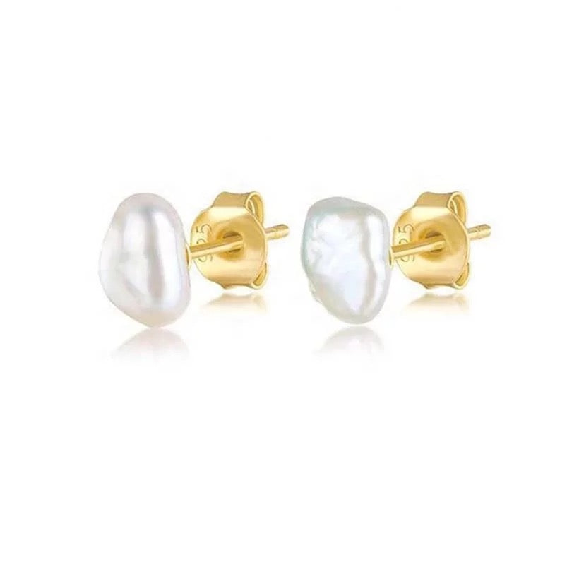Dainty Earrings - Boho & Mala Freshwater Pearl Stud Earrings