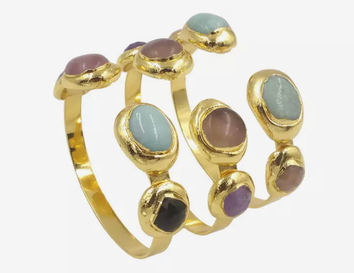 
                  
                    Boho & Mala Mix Stone Gold Cuff Bracelet DCB1002
                  
                