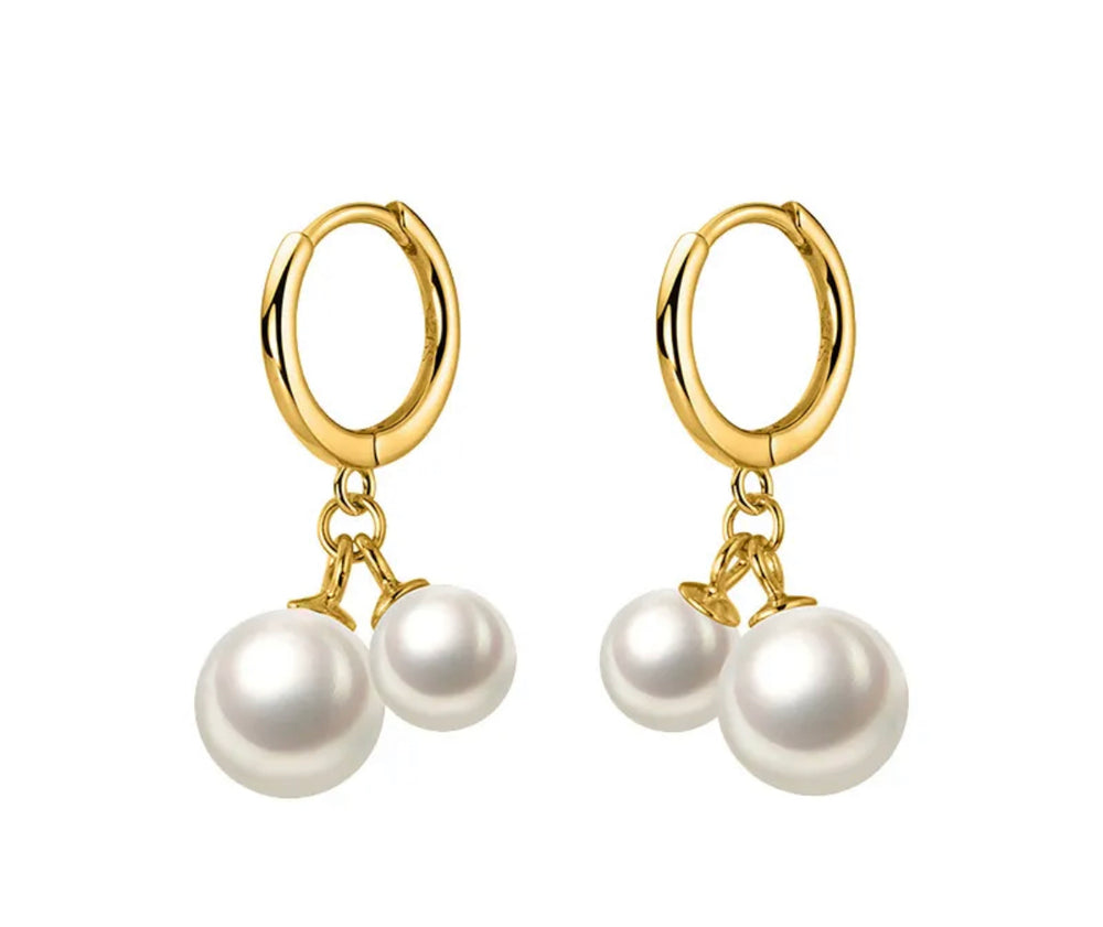 Boho & Mala Pearl Huggies 18k Gold Plated Earrings