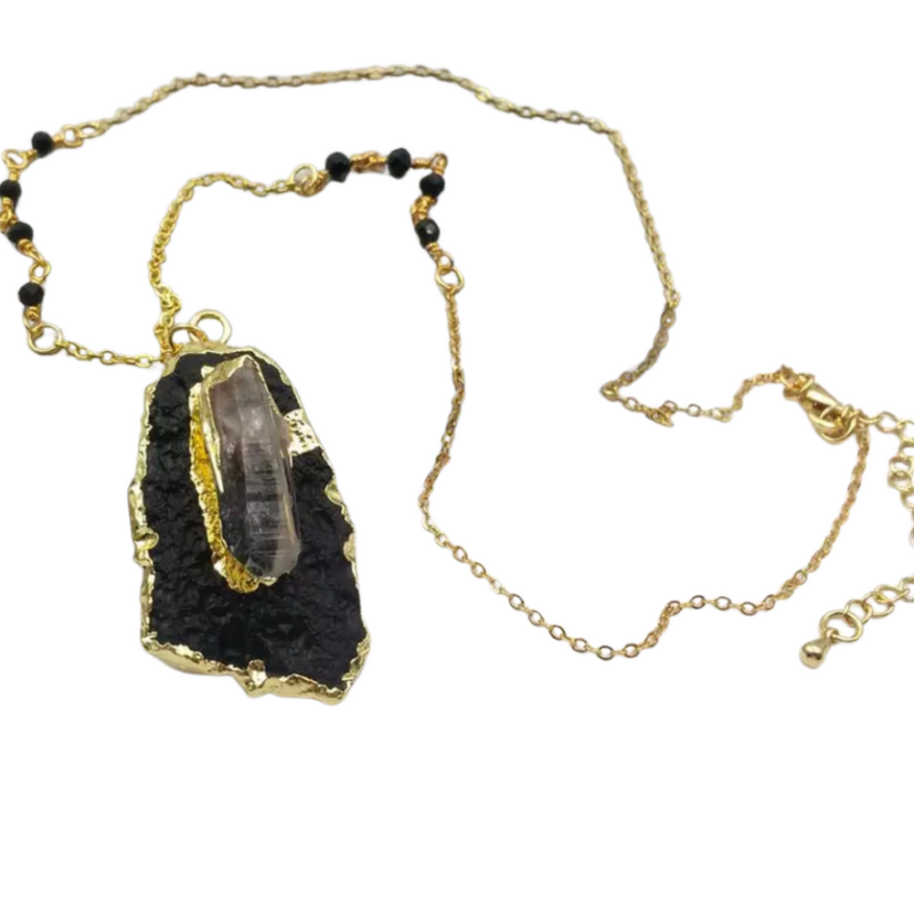 Boho & Mala | Black Natural Stone Necklace 