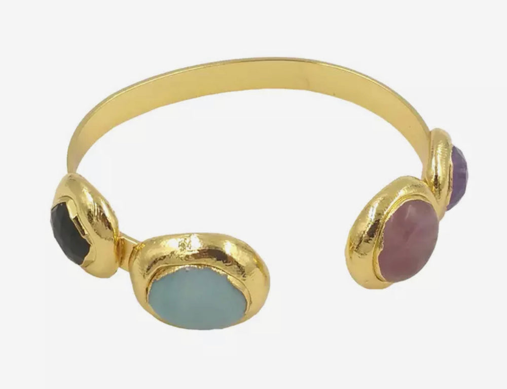 
                  
                    Boho & Mala Mix Stone Gold Cuff Bracelet DCB1002
                  
                