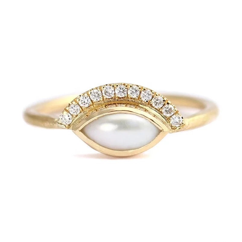 
                  
                    Opal & Diamonte Gold Dress Ring | Boho & Mala
                  
                