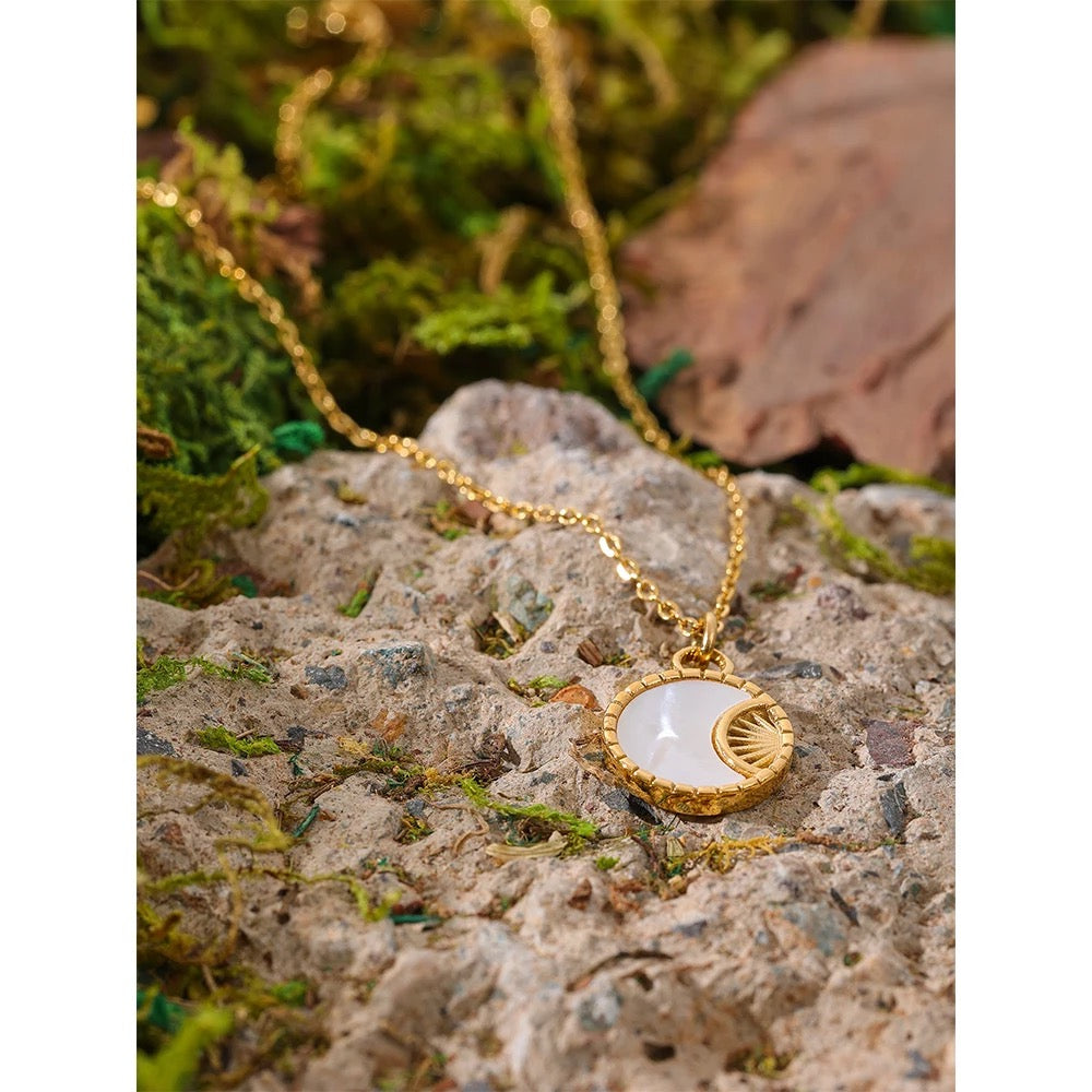 
                  
                    Boho & Mala Huggies Gold Plated Shell Hoop Earrings DE100094
                  
                