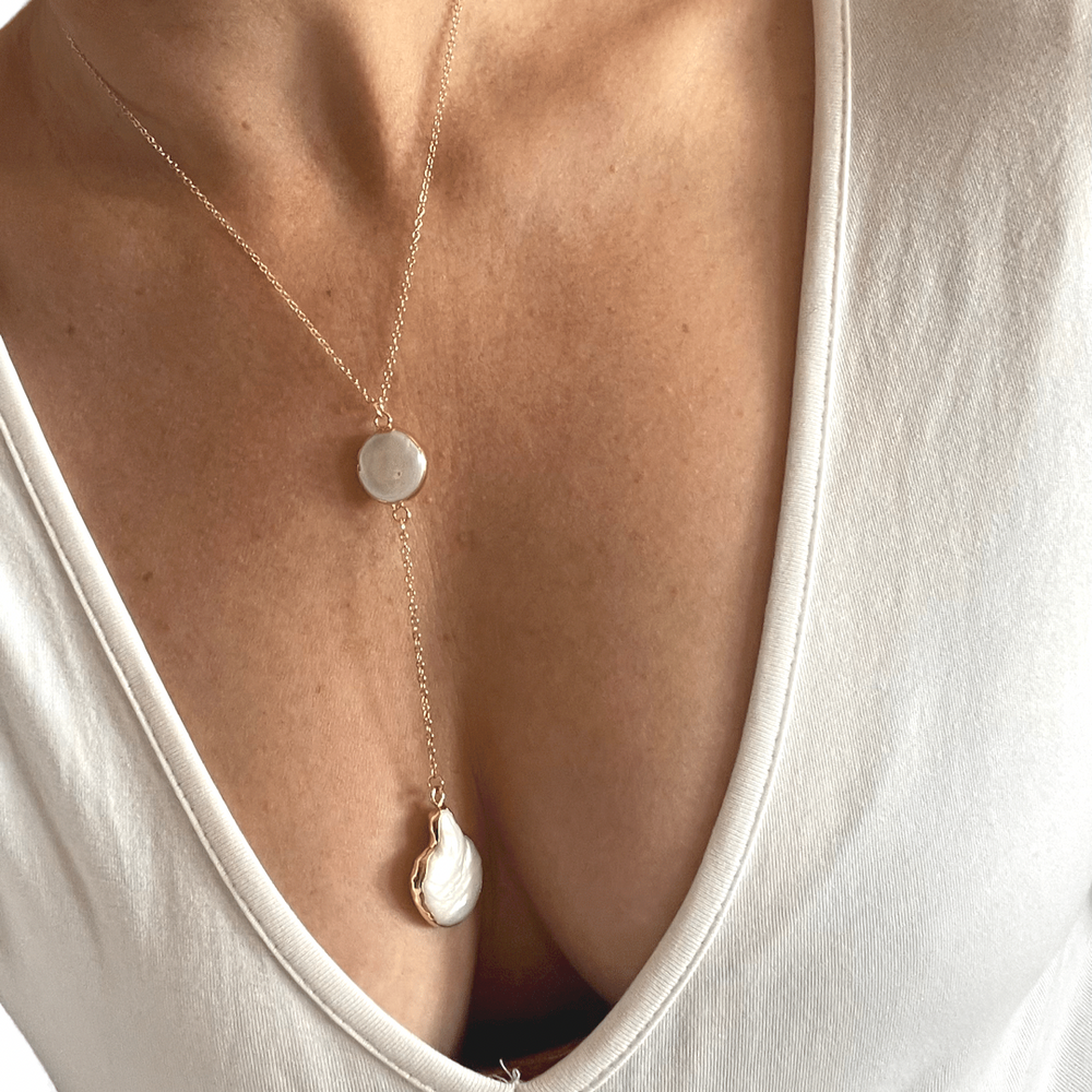 Long Freshwater Pearl Necklace | Boho & Mala