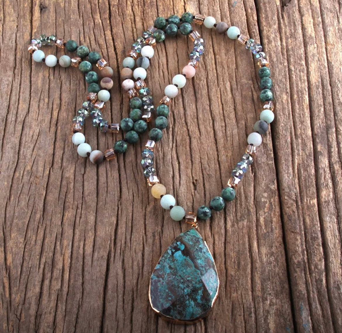 Tribal Necklaces - Dark Mix Stone Necklace | Boho & Mala