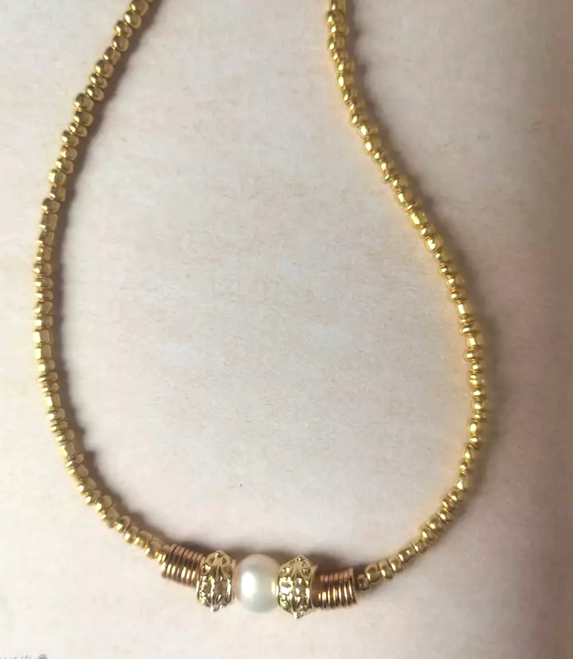 Tribal Necklaces - Freshwater Pearl & Gold Beads | Boho & Mala
