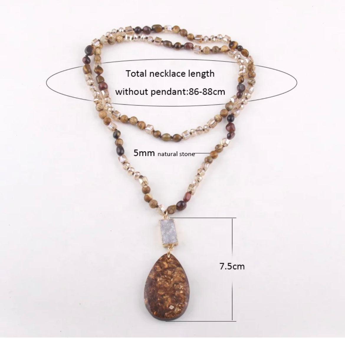 
                  
                    Boho & Mala Tribal Mix Agate Stone Necklace TN10073
                  
                