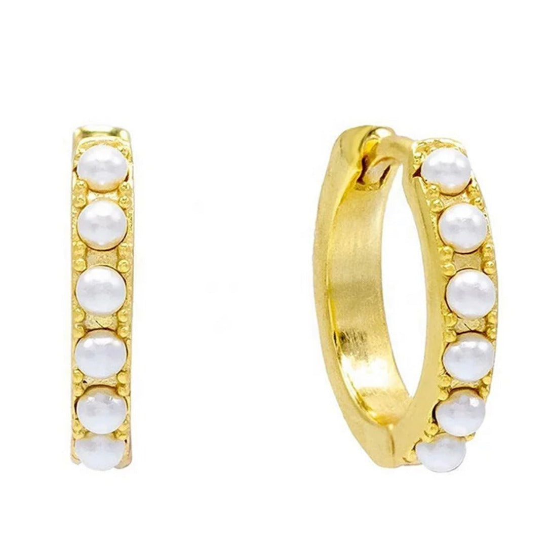 Dainty Earrings - Boho & Mala Huggies 18k Gold Plated Hoop Earrings