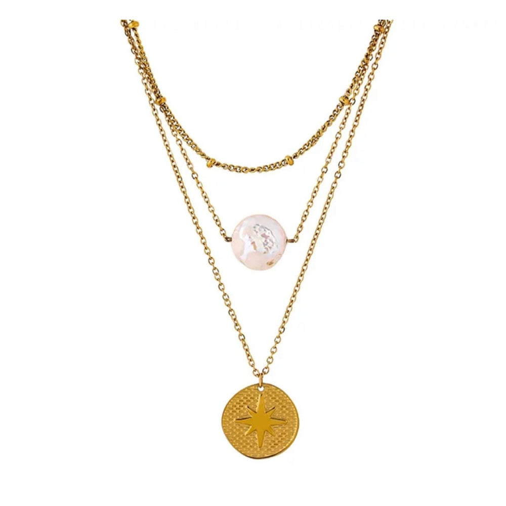 Dainty Necklaces - Triple Layered Gold Coin Necklace | Boho & Mala