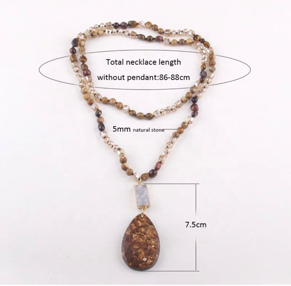 
                  
                    Boho & Mala Tribal Mix Agate Stone Necklace TN10075
                  
                