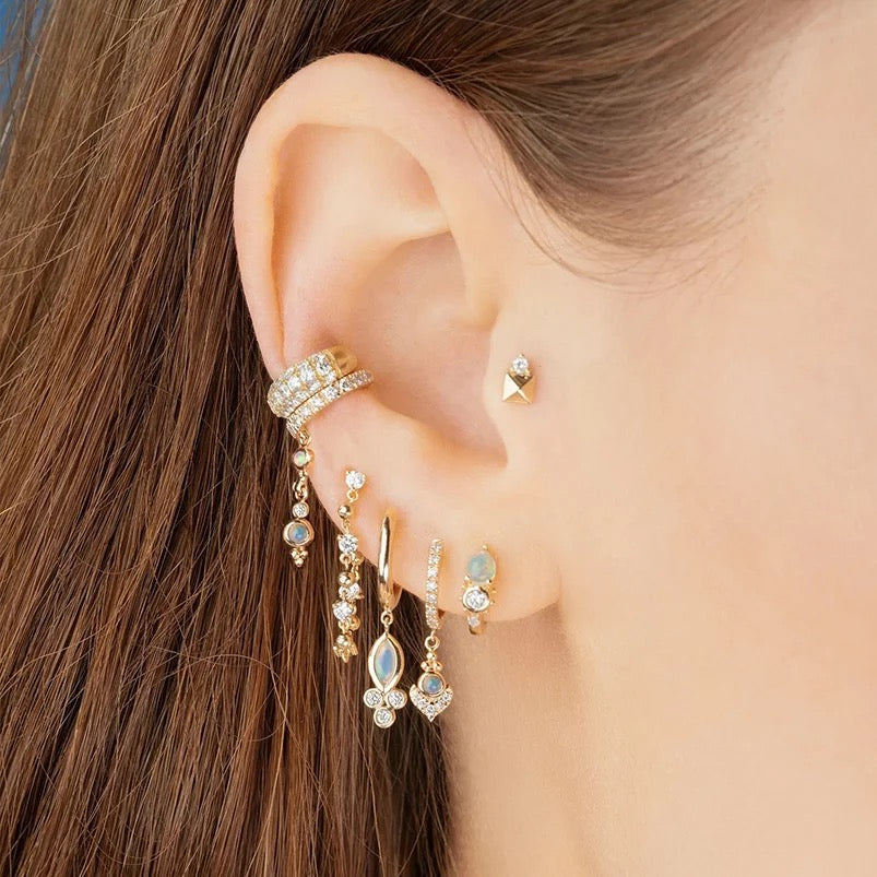 
                  
                    Boho & Mala Opal Cuff Huggies 18k Gold Plated Earrings DE100074
                  
                