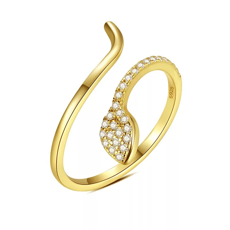 18k Gold Snake Ring | Boho & Mala