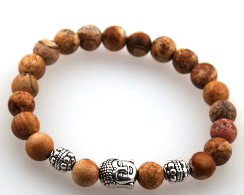 Men’s Brown Beaded Stone Bracelet | Boho & Mala