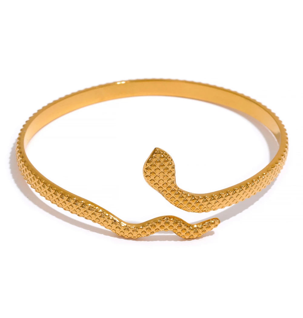 Snake Cuff Bracelet - 18K Gold Plated | Boho & Mala