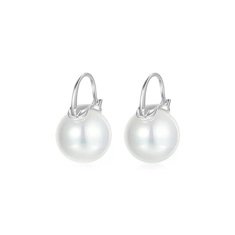 Dainty Earrings - Pearl Huggies Sterling Silver Earrings | Boho & Mala