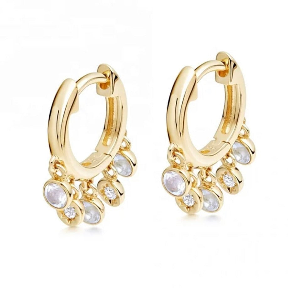 
                  
                    Dainty Earrings - Boho & Mala  Huggies 18k Gold Plated Tassel Hoop Earrings
                  
                