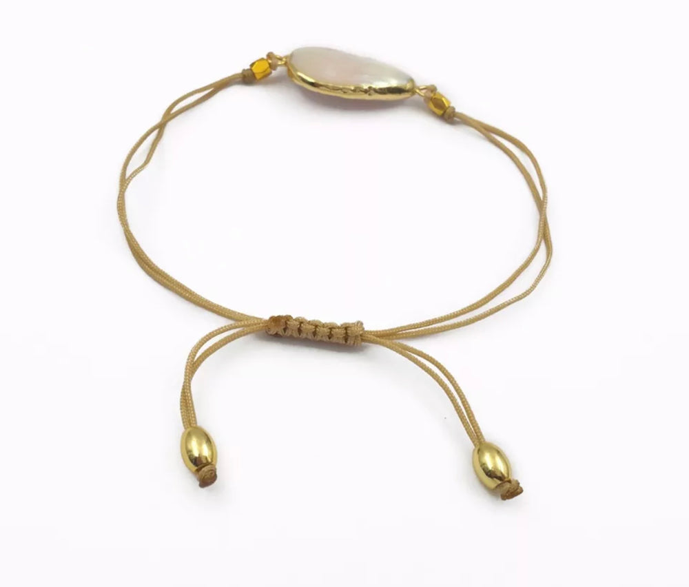
                  
                    Boho & Mala Pearl Gold Adjustable Bracelet DCB1043
                  
                