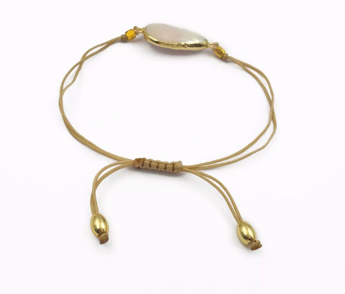
                  
                    Boho & Mala Pearl Gold Adjustable Bracelet DCB1043
                  
                