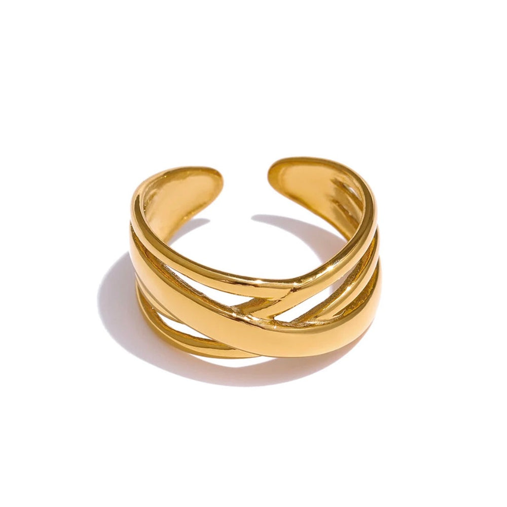 Boho & Mala Gold Ring (size 7)