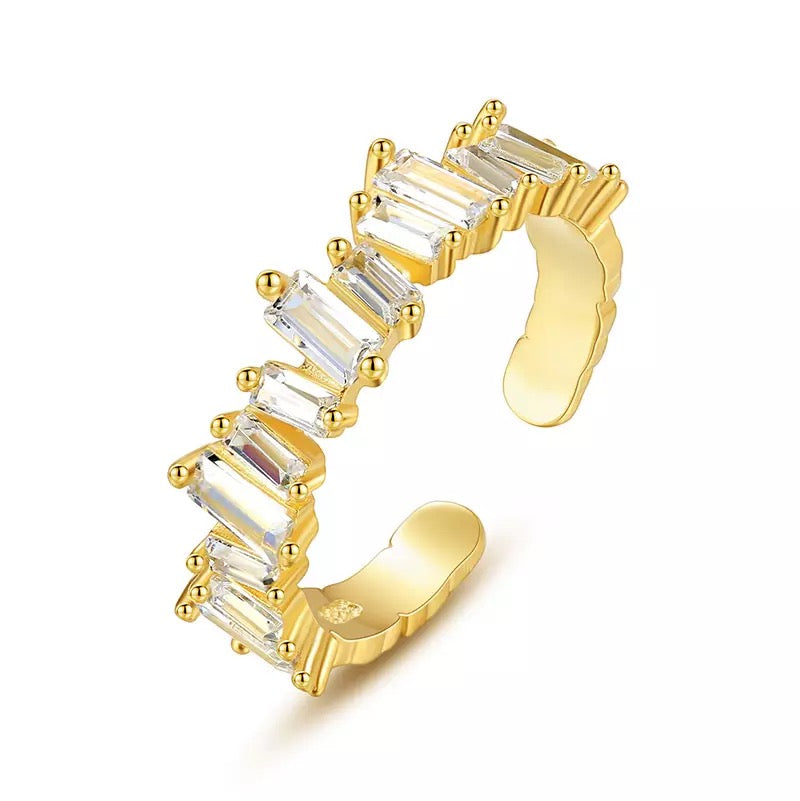 
                  
                    Cubic Zirconia 18k Gold Ring - Adjustable | Boho & Mala
                  
                