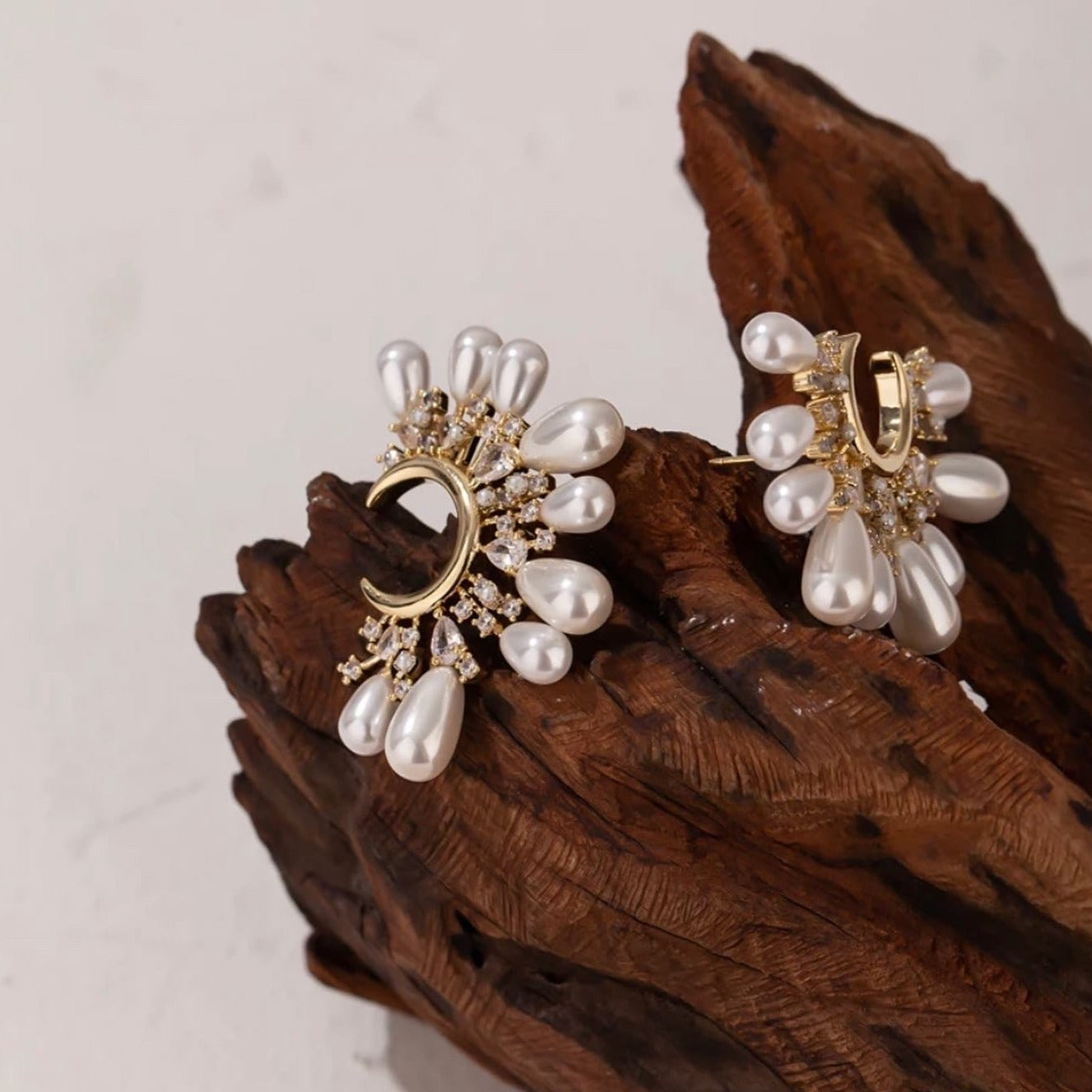 
                  
                    Boho & Mala Irregular Freshwater Pearl Gold Plated Statement Earrings DE10014
                  
                