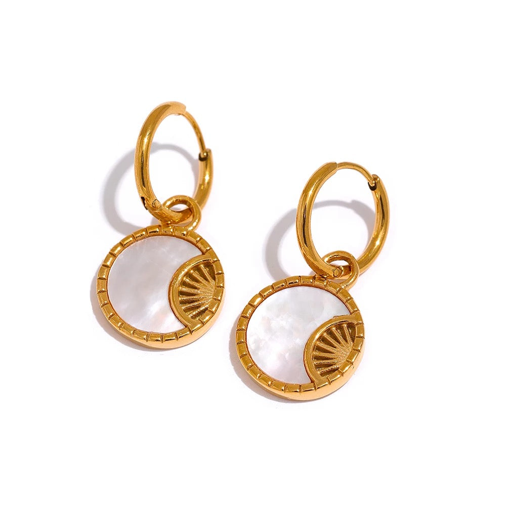 
                  
                    Huggies 18K Gold Plated Shell Hoop Earrings at Boho & Mala
                  
                