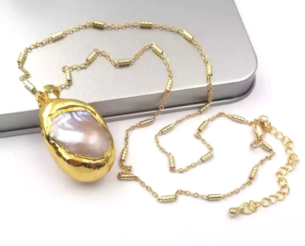 
                  
                    Gold Freshwater Pearl necklaces at Boho & Mala
                  
                