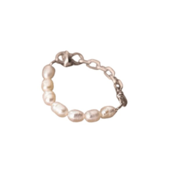 
                  
                    Boho & Mala | Beaded Pearl Sterling Silver Ring - Size 7
                  
                