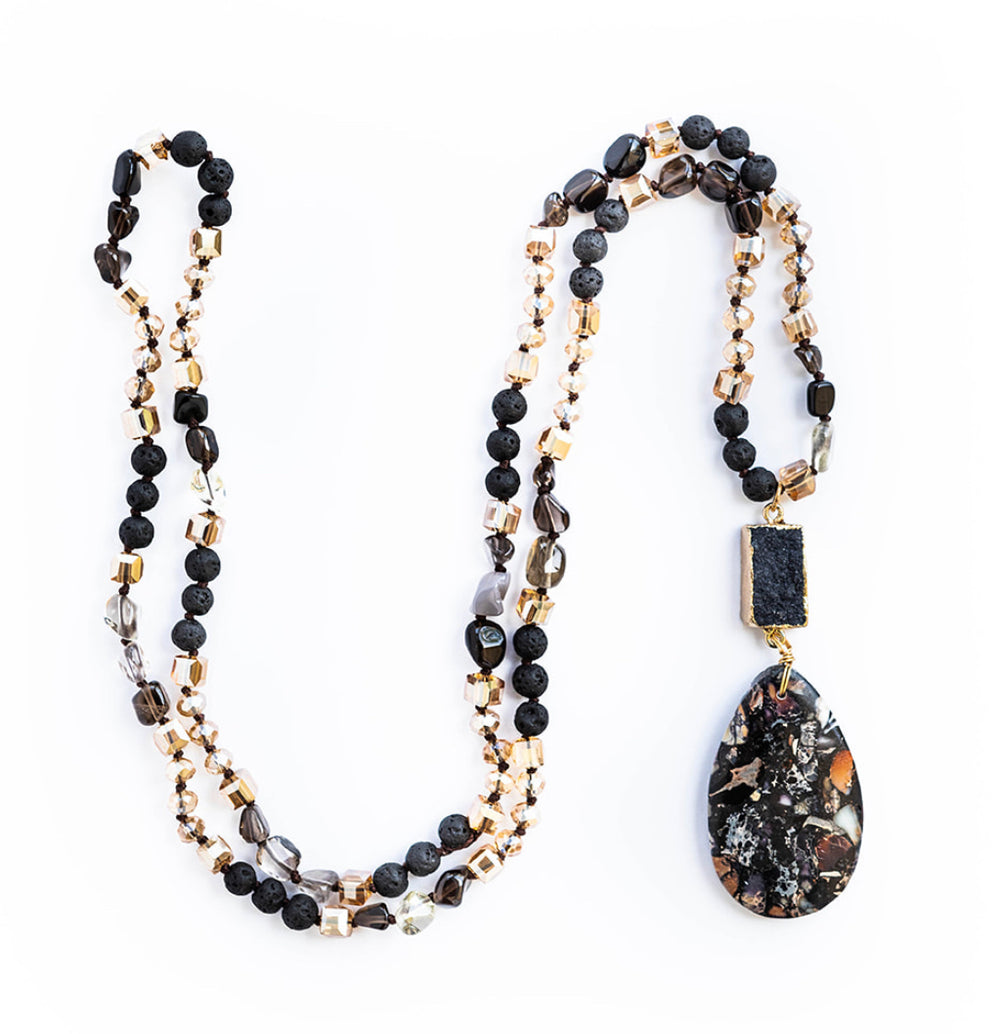 Boho & Mala Tribal Mix Agate Stone Necklace TN10073