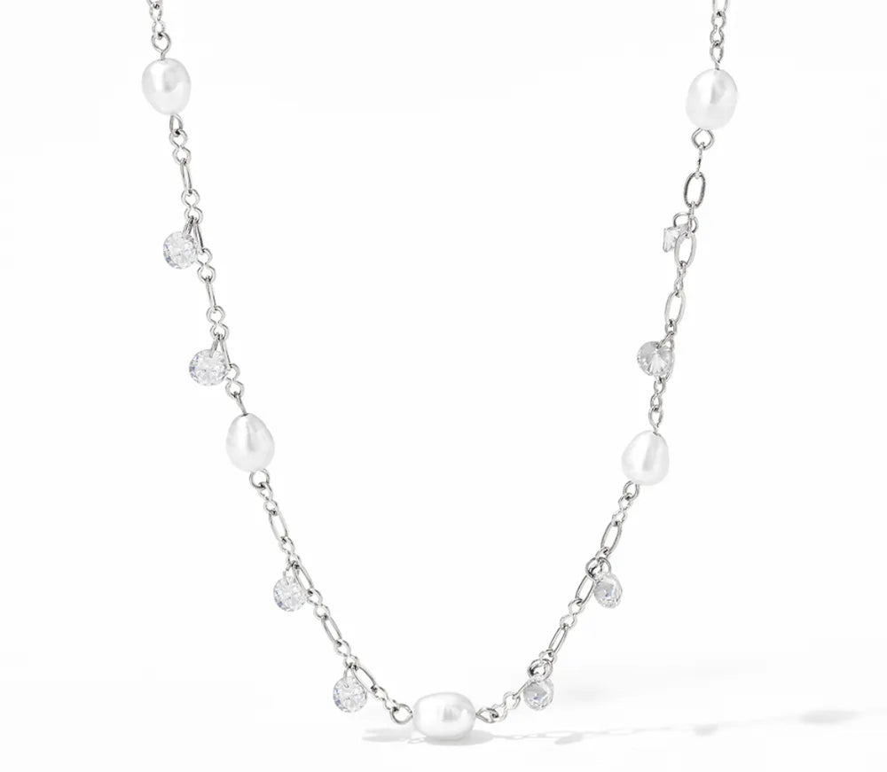 
                  
                    Boho & Mala Silver Pearl & Crystal Necklace
                  
                