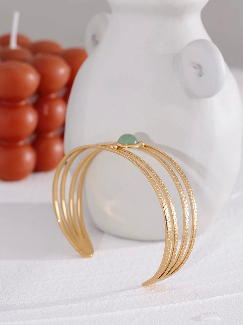 
                  
                    Boho & Mala Stone Gold Cuff Bracelet DCB1017
                  
                