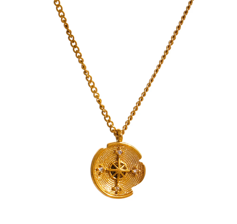 
                  
                    18k Gold Pendant Necklace with Cubic Zirconia | Boho & Mala
                  
                