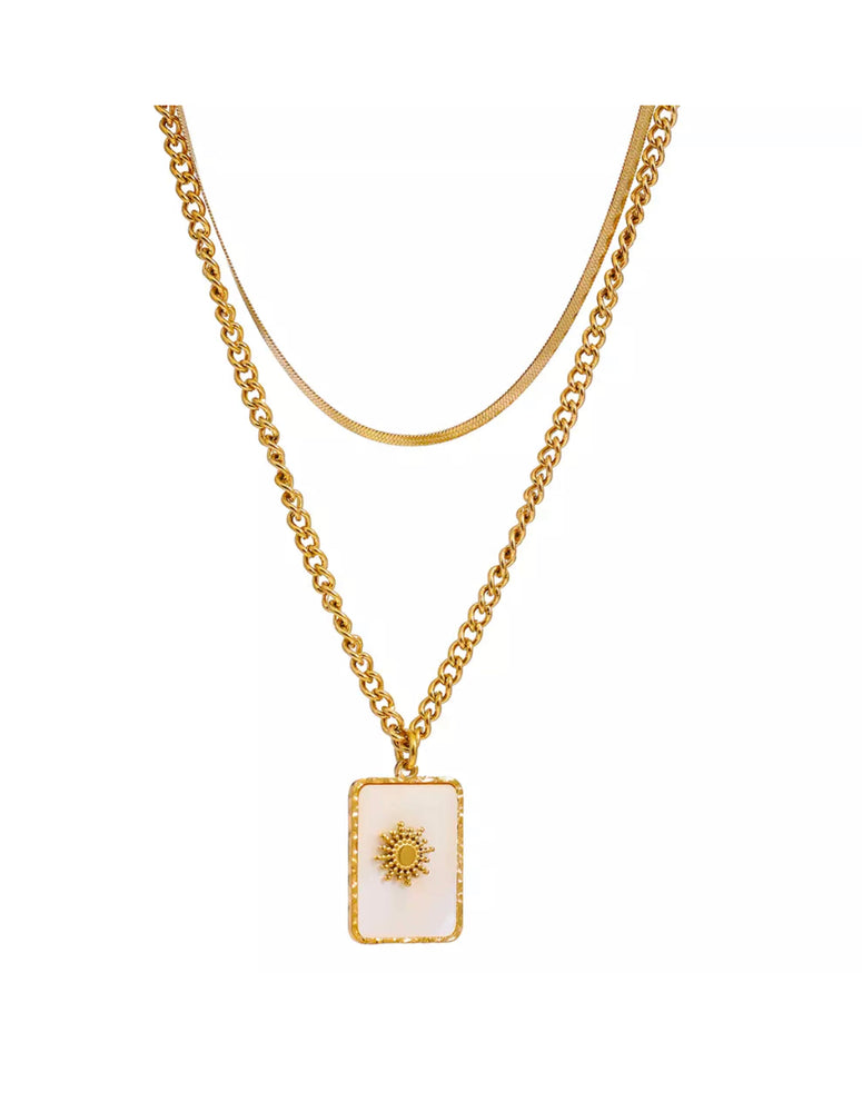 
                  
                    Boho & Mala 18k Gold Plated / Stainless Steel Double Layered Pendant Necklace TN10084
                  
                