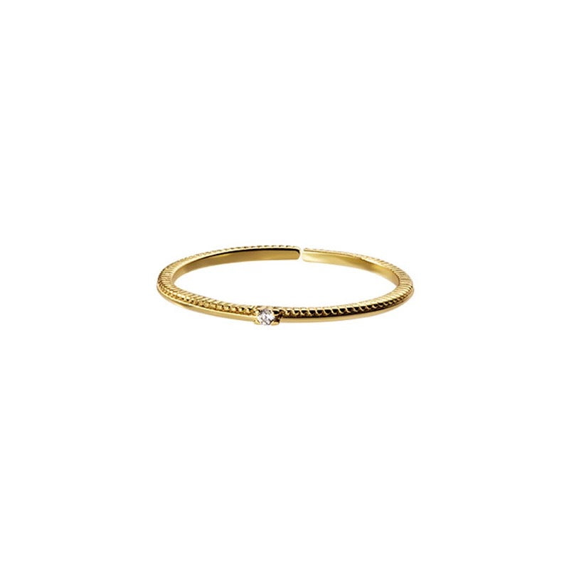 
                  
                    Dainty Rings - 18k Gold  Ring with Diamonte | Boho & Mala
                  
                
