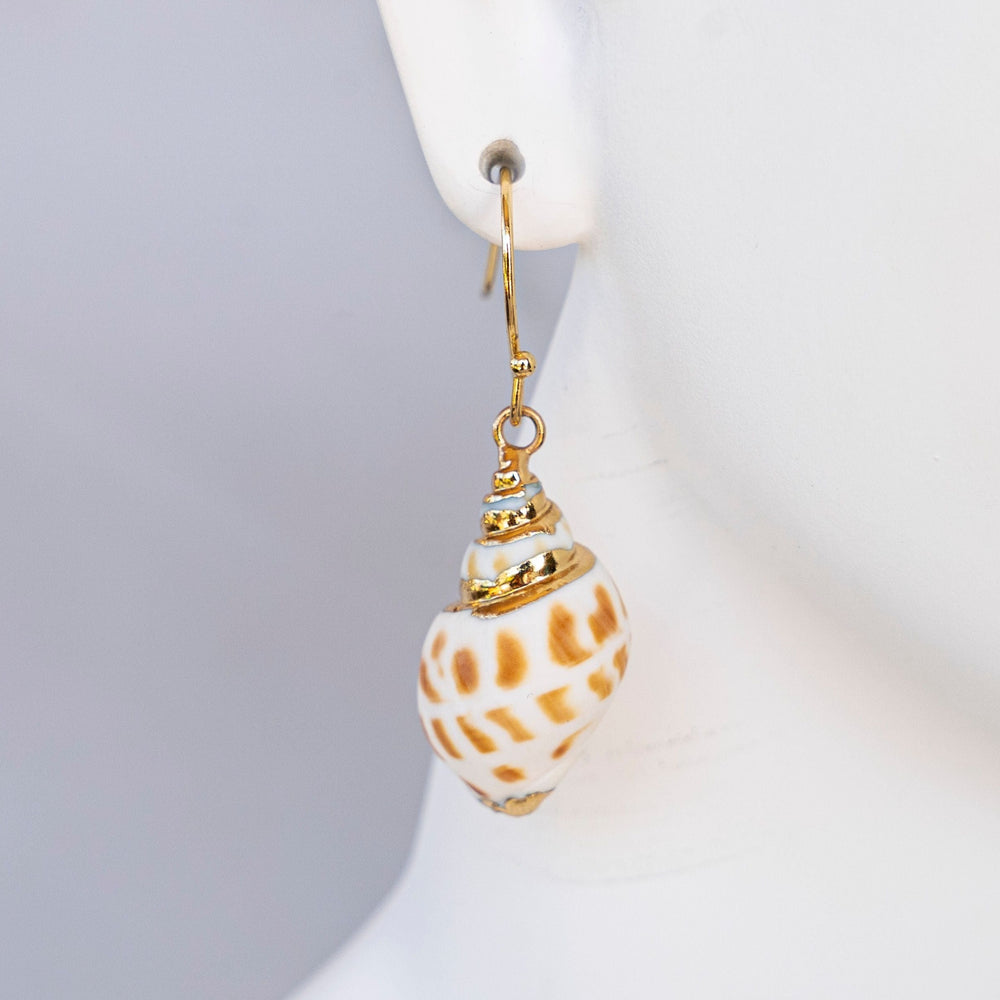 Boho & Mala Shell Gold Plated Drop Earrings 